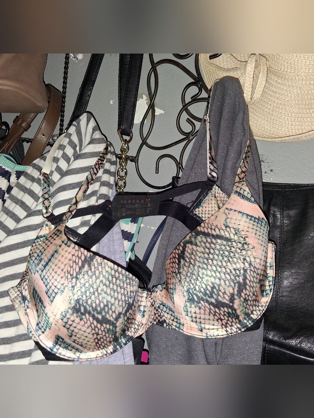 Savage Fenty X Balconette Snakeskin Print Bra 34B
